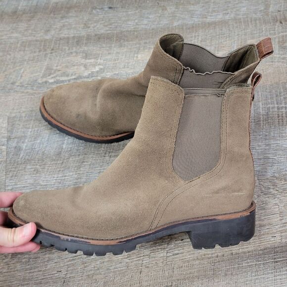 🌏 Sam Edelman Jaclyn brown waterproof suede ankle chelsea boots - Picture 4 of 12